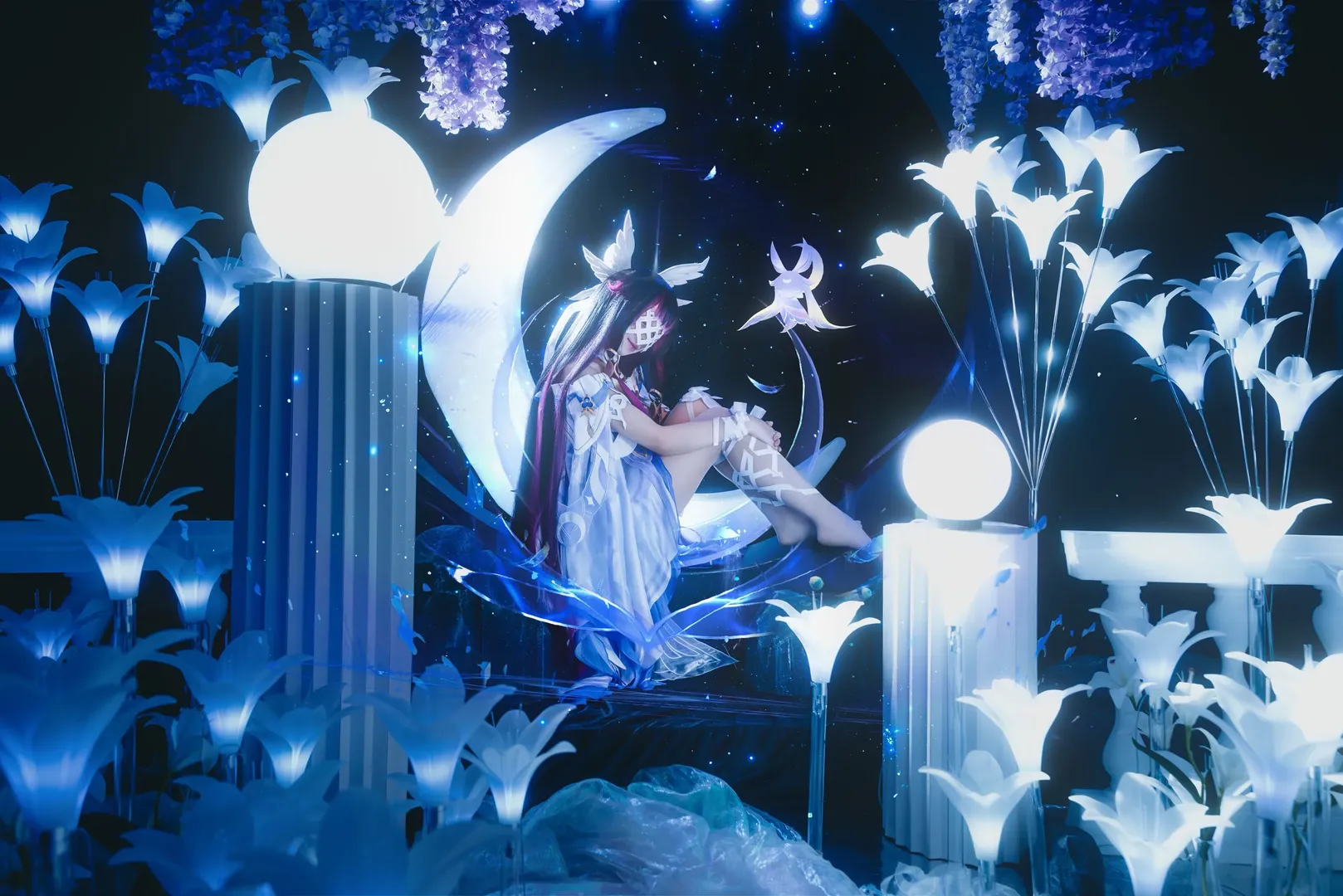 原神, 哥伦比娅cos, 少女cos, 原神cosplay, 月下氛围感 - 第2张