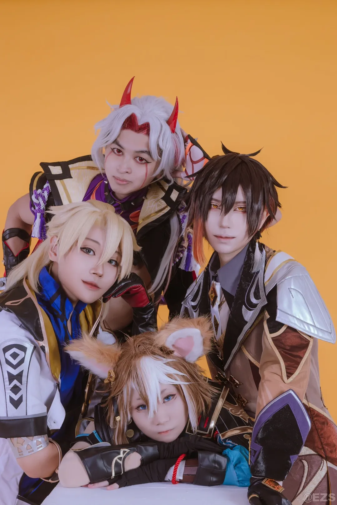 原神, cosplay正片, 阿貝多cos, 巖系, 四人團拍
