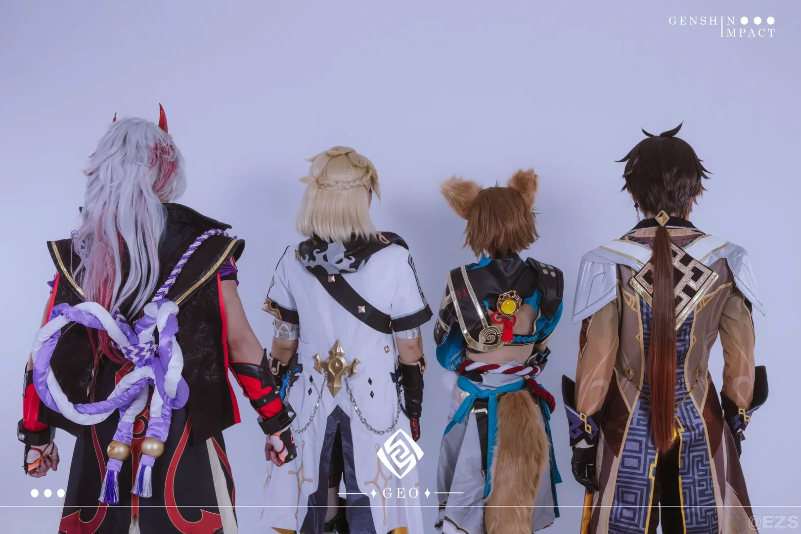 原神, コスプレ撮影, アルベド コスプレ, 岩元素, 4人グループ撮影 - 8枚目