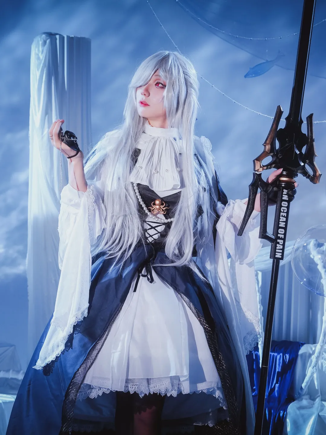 明日方舟, cosplay正片, 深海猎人, 歌蕾蒂娅cos, 哥特风人像摄影 - 第1张