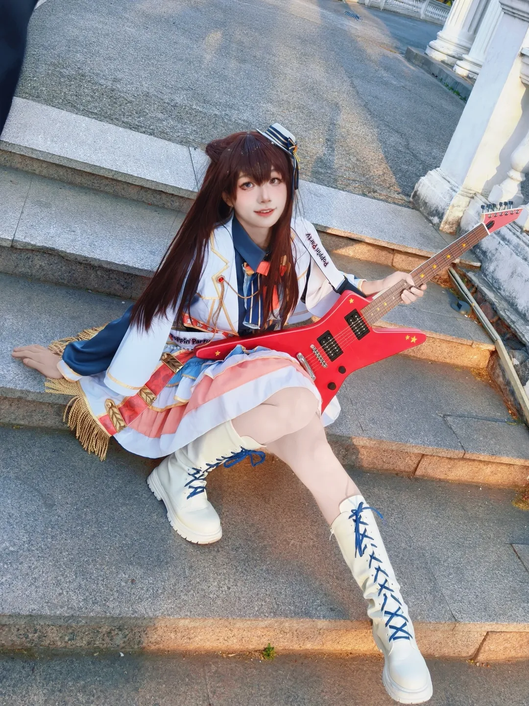 cosplay, 樂隊少女, 偶像風穿搭, 春日公園外景, 吉他道具
