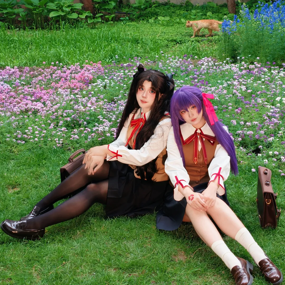 二次元少女, Fate, 远坂凛cos, cosplay日常, 双马尾黑丝 - 第4张