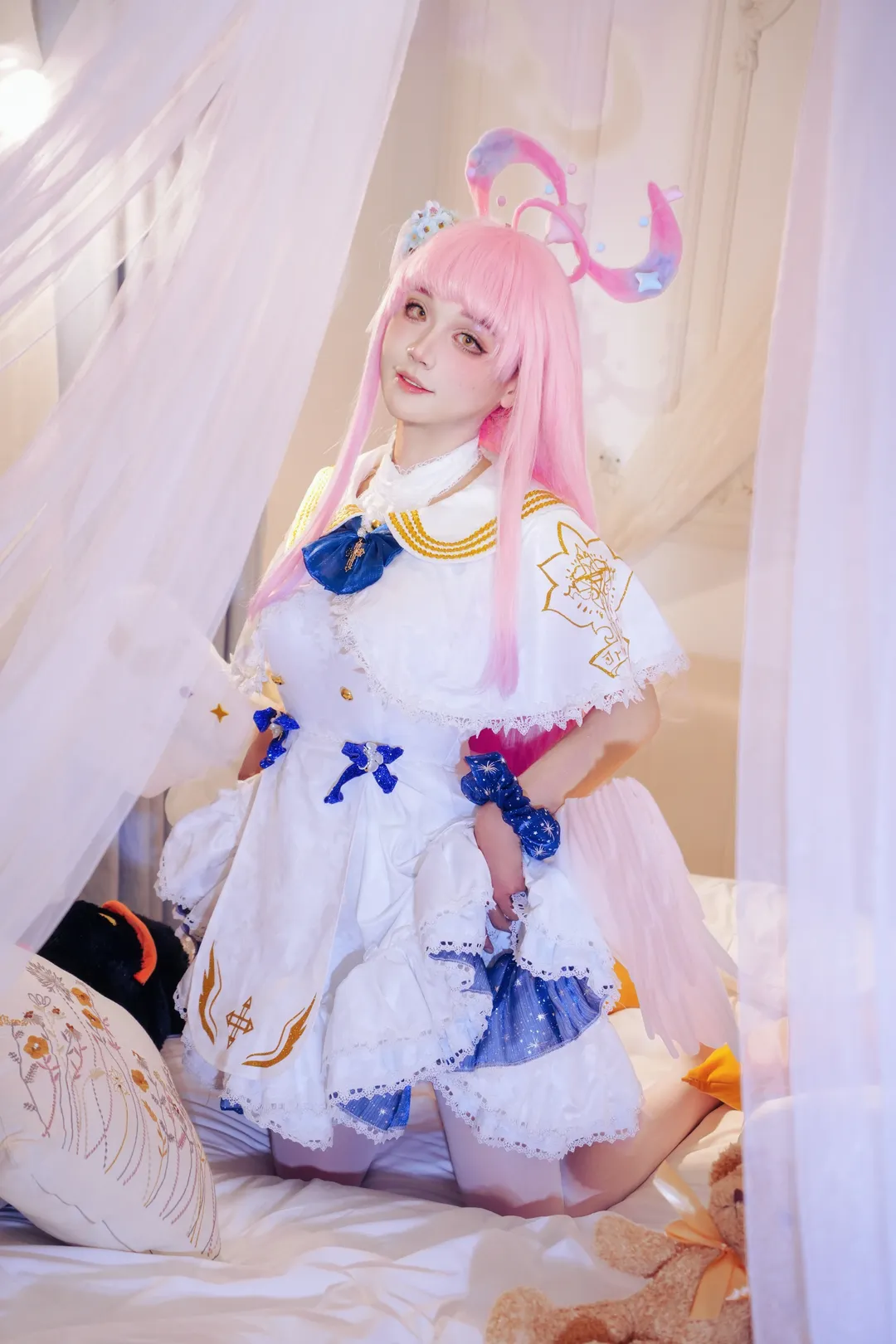 蔚藍檔案, 二次元cosplay, 聖園未花cos, 人像攝影, 粉發少女 - 第4張