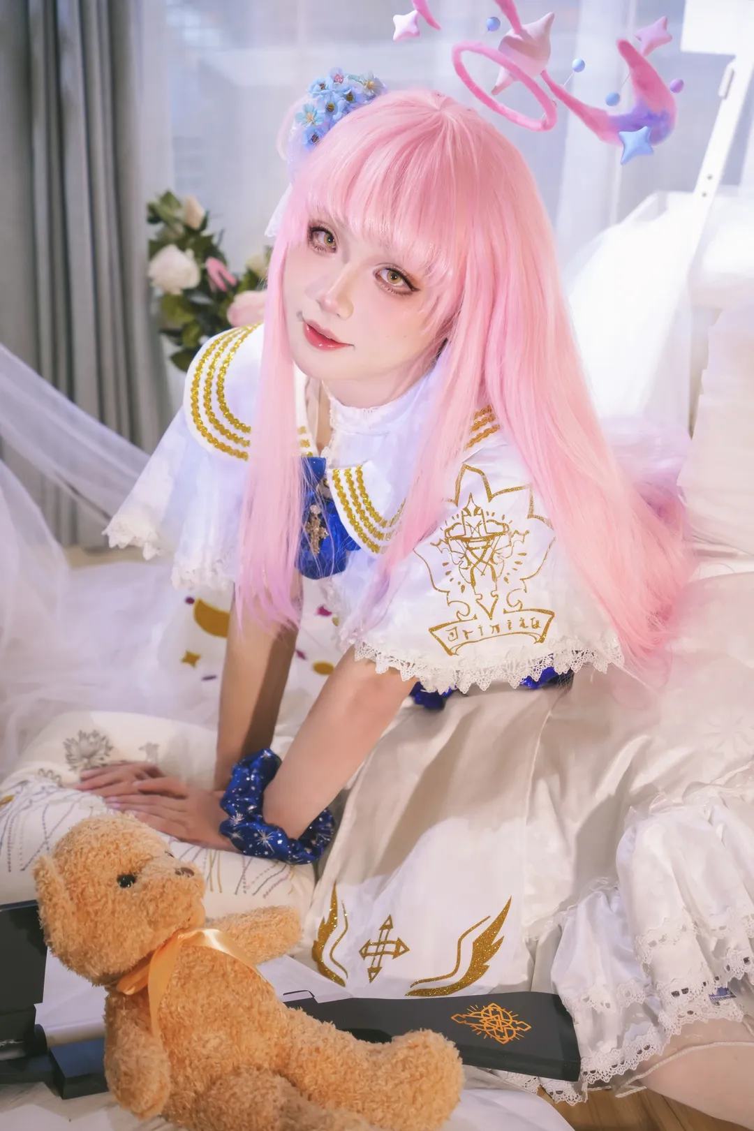 蔚藍檔案, 二次元cosplay, 聖園未花cos, 人像攝影, 粉發少女 - 第6張