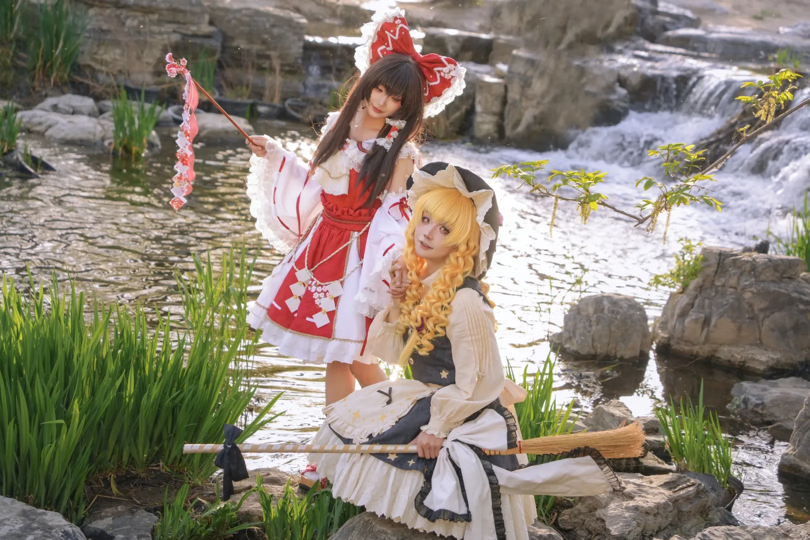 东方Project, 雾雨魔理沙cos, 角色扮演摄影, 双人外景, 二次元cos分享 - 第5张
