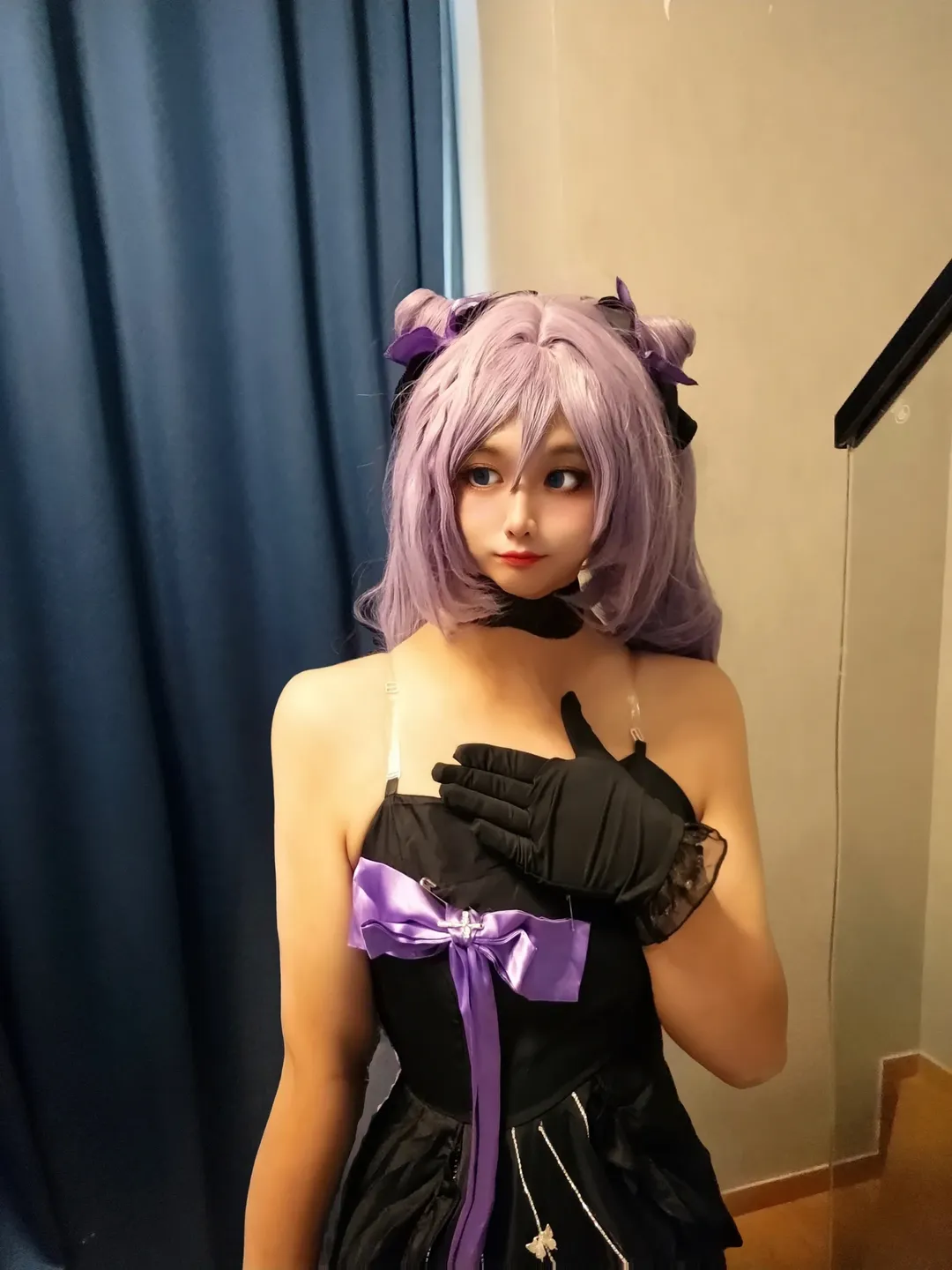 原神, 二次元cosplay, 刻晴cos, Coser日常, 黑紫穿搭还原