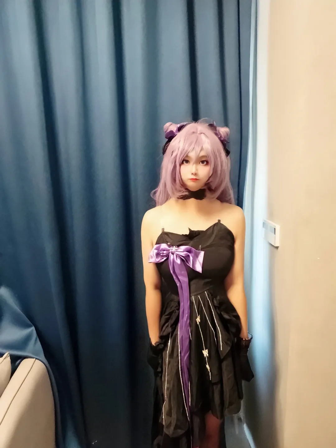 原神, 二次元cosplay, 刻晴cos, Coser日常, 黑紫穿搭还原 - 第11张