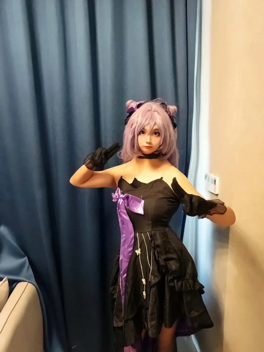原神, 二次元cosplay, 刻晴cos, Coser日常, 黑紫穿搭还原 - 第13张