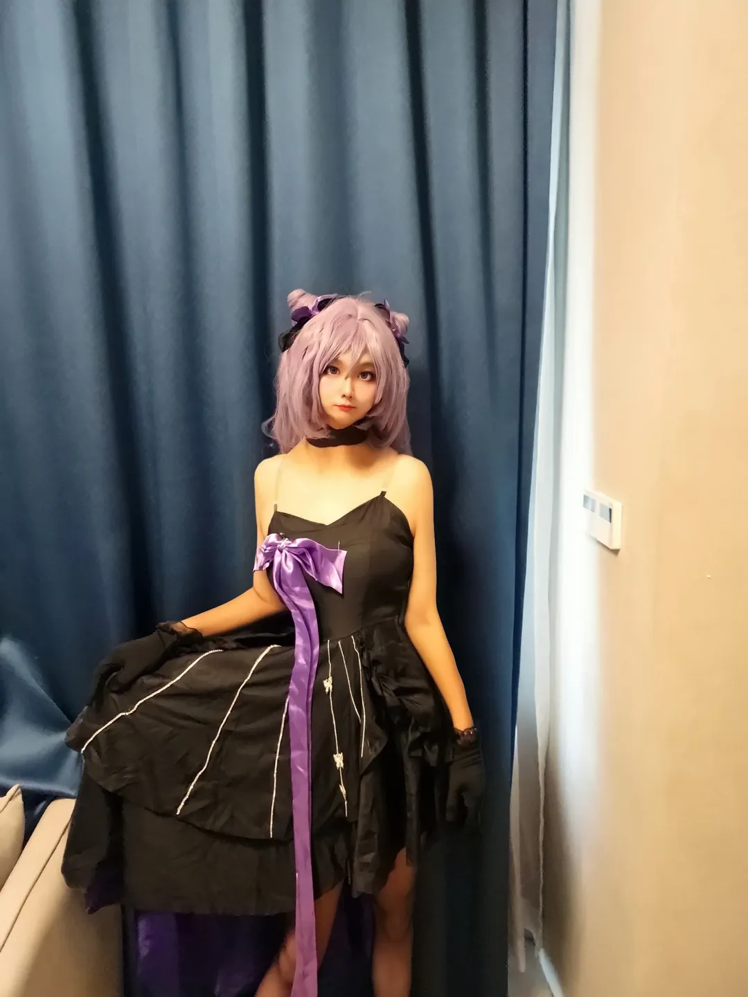 原神, 二次元cosplay, 刻晴cos, Coser日常, 黑紫穿搭还原 - 第15张