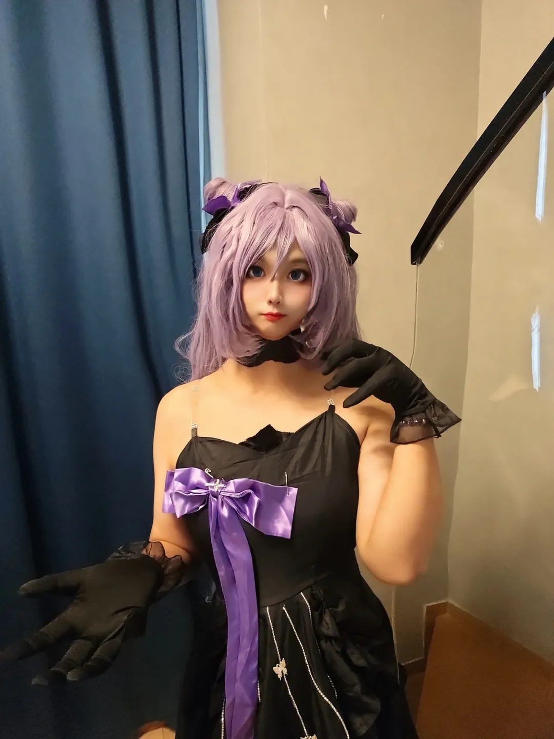 原神, 二次元cosplay, 刻晴cos, Coser日常, 黑紫穿搭还原 - 第16张
