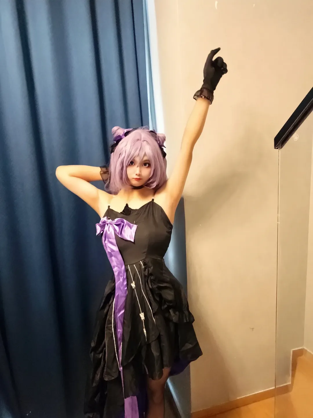 原神, 二次元cosplay, 刻晴cos, Coser日常, 黑紫穿搭还原 - 第17张