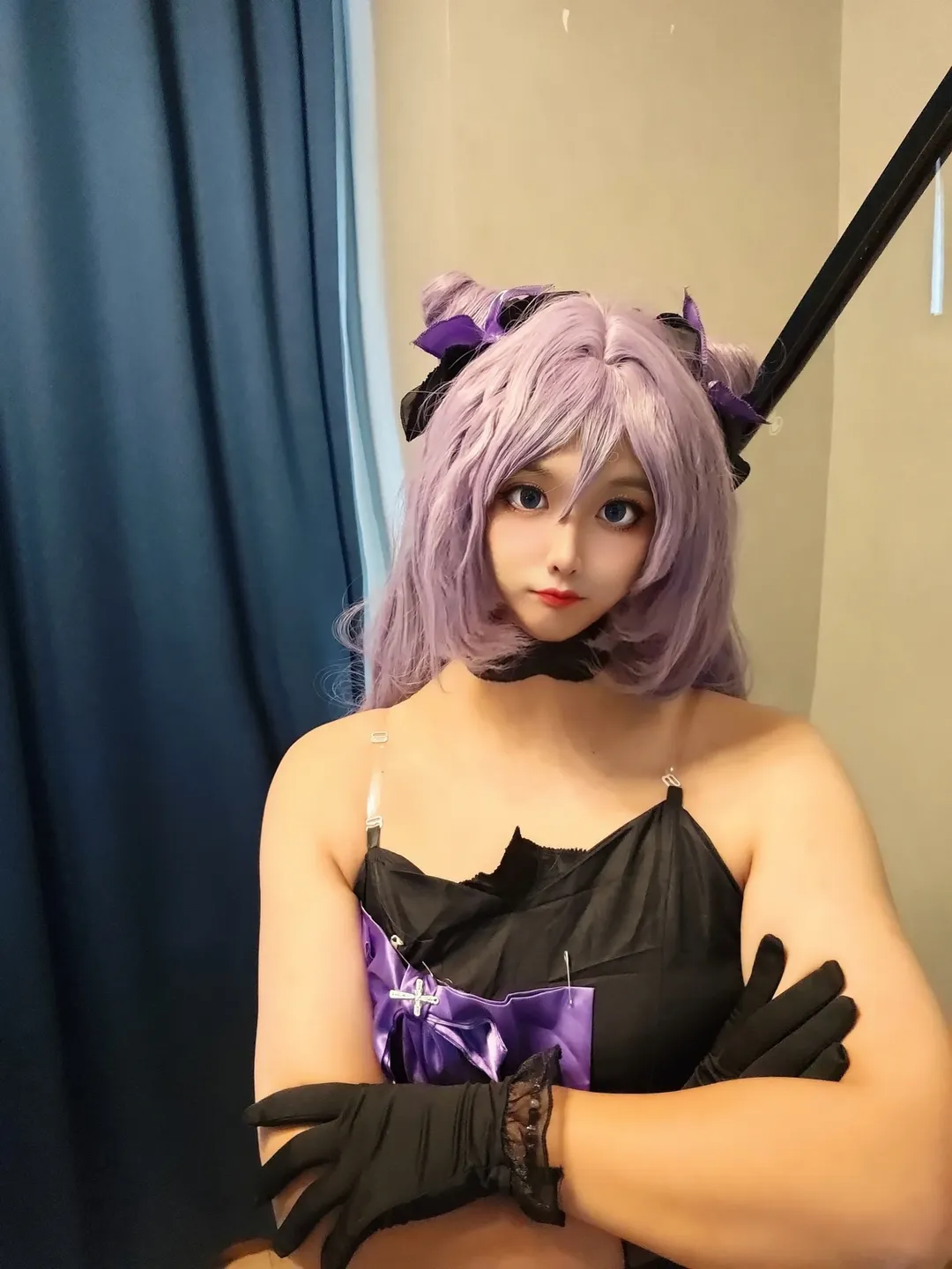 原神, 二次元cosplay, 刻晴cos, Coser日常, 黑紫穿搭还原 - 第18张