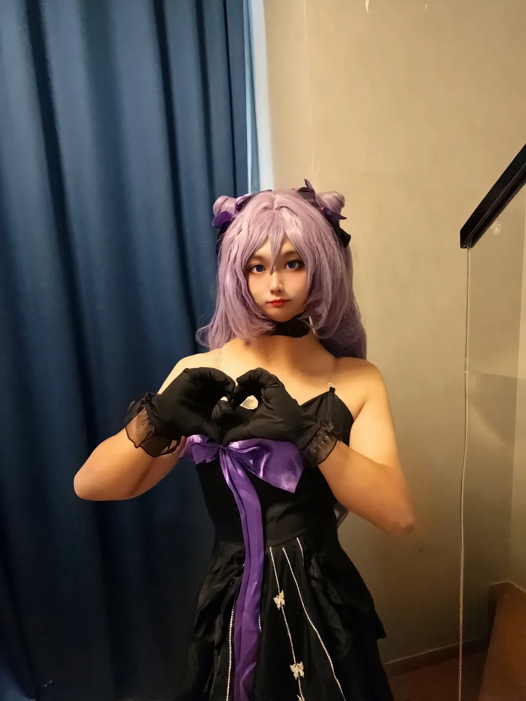 原神, 二次元cosplay, 刻晴cos, Coser日常, 黑紫穿搭还原 - 第2张