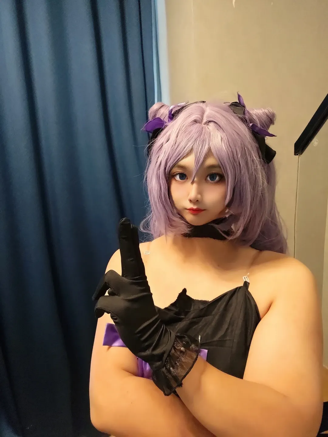 原神, 二次元cosplay, 刻晴cos, Coser日常, 黑紫穿搭还原 - 第6张
