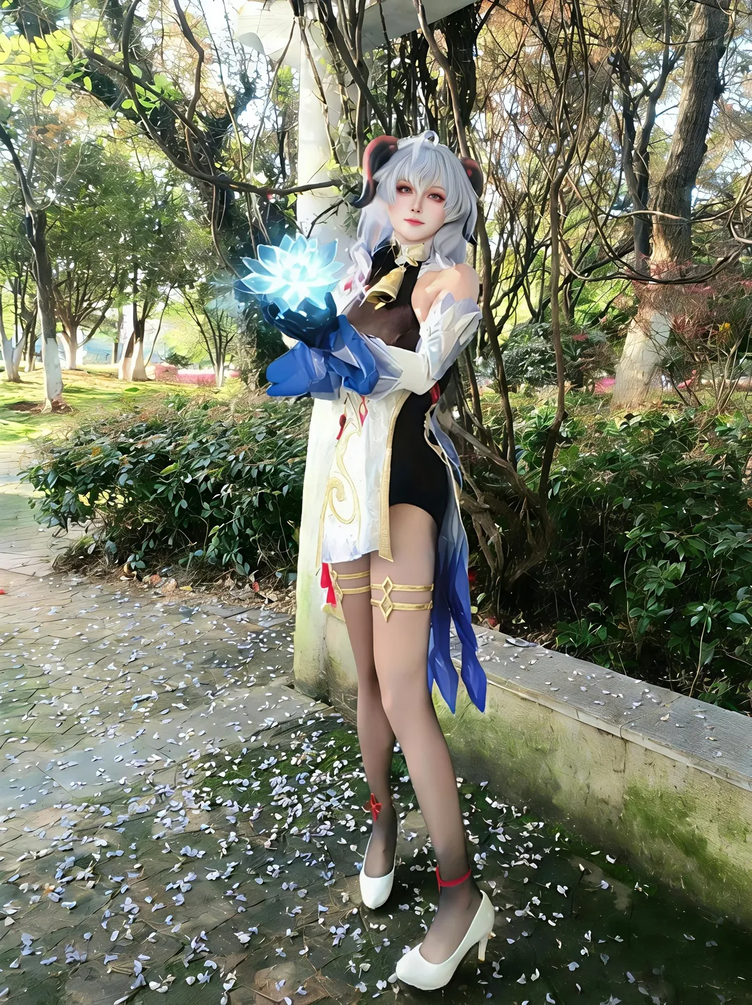 原神, 甘雨cos, 二次元cosplay, 黑丝穿搭, Coser日常 - 第10张
