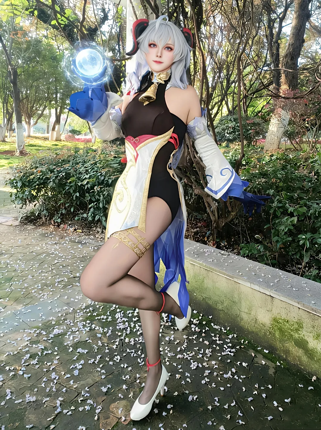原神, 甘雨cos, 二次元cosplay, 黑丝穿搭, Coser日常 - 第11张