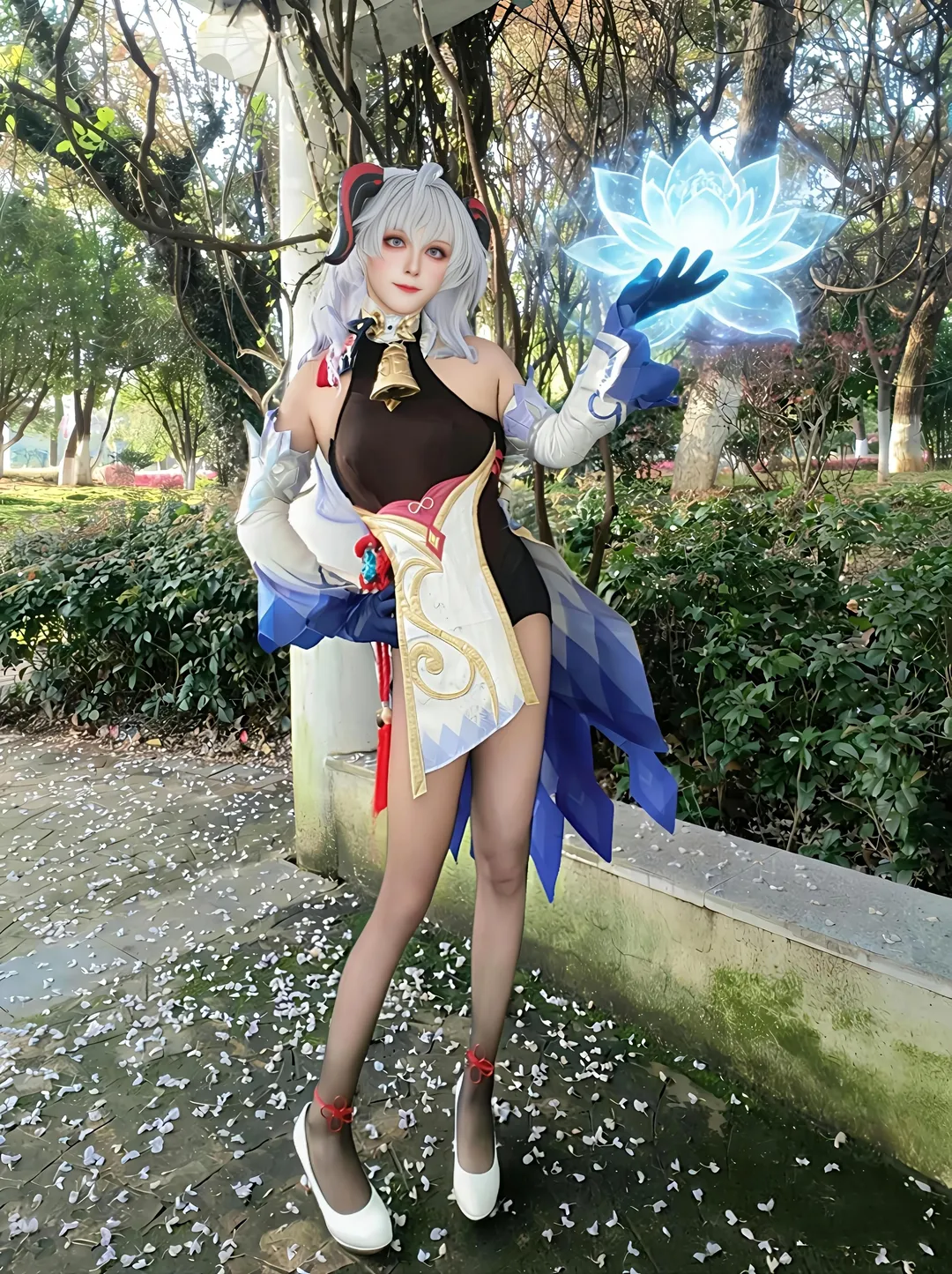 原神, 甘雨cos, 二次元cosplay, 黑丝穿搭, Coser日常 - 第12张