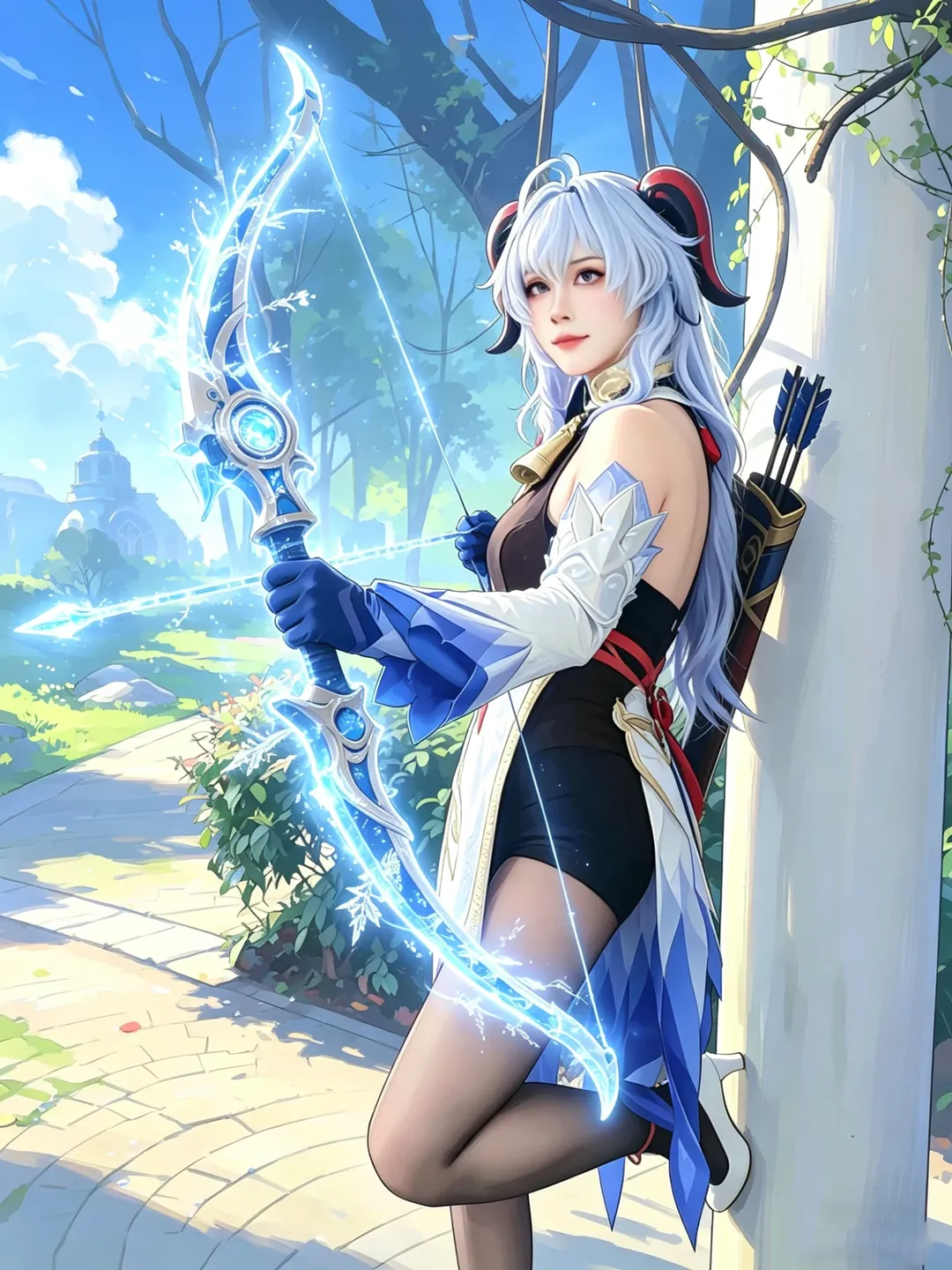 原神, 甘雨cos, 二次元cosplay, 黑丝穿搭, Coser日常 - 第3张