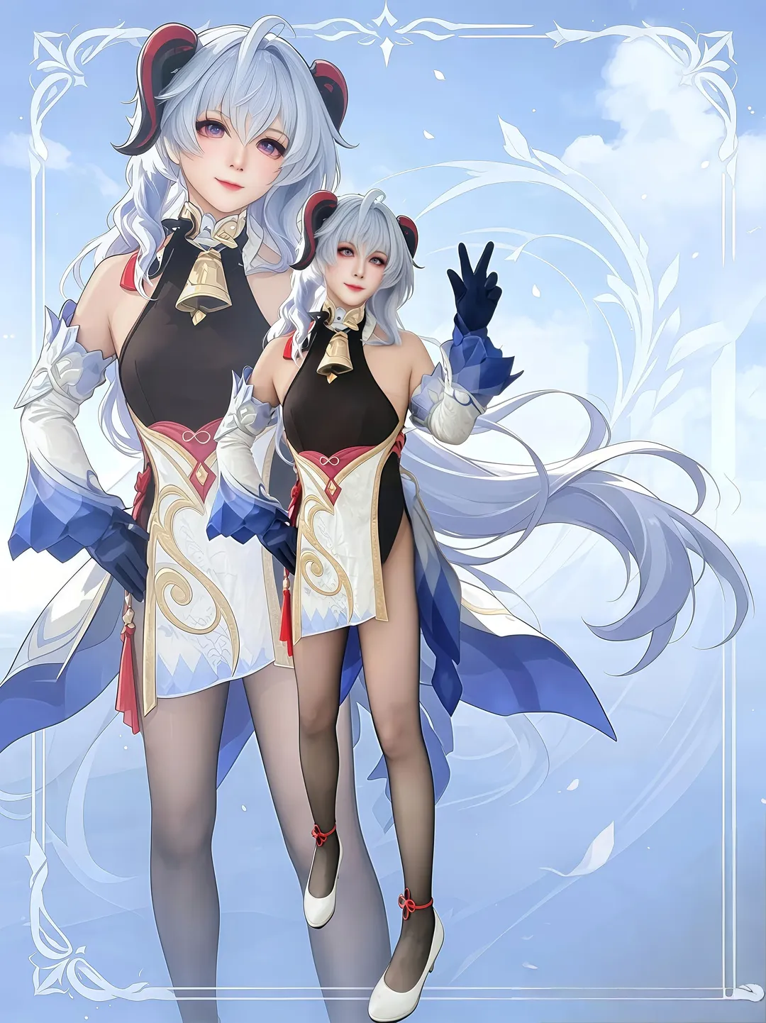 原神, 甘雨cos, 二次元cosplay, 黑丝穿搭, Coser日常 - 第5张