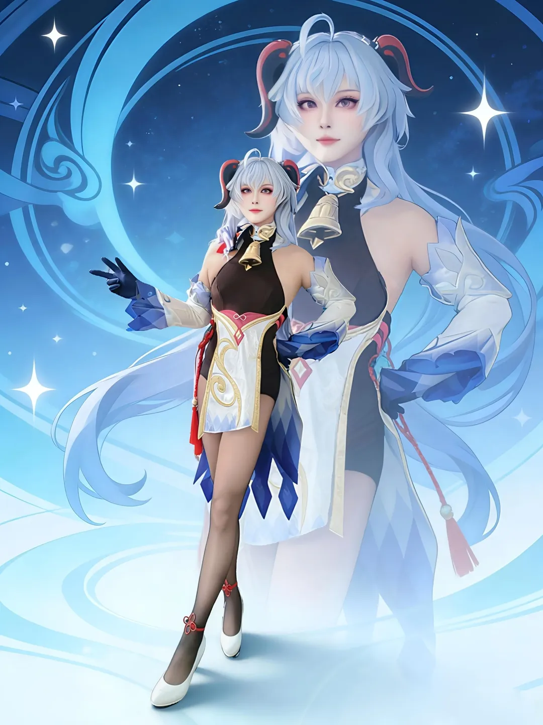 原神, 甘雨cos, 二次元cosplay, 黑丝穿搭, Coser日常 - 第7张