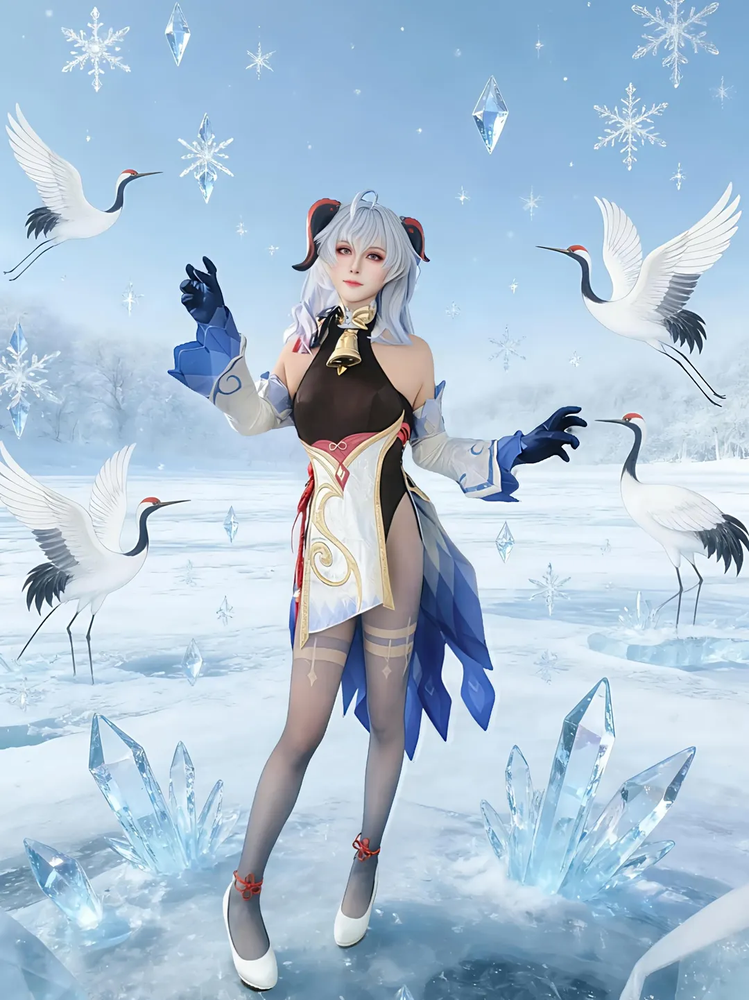 原神, 甘雨cos, 二次元cosplay, 黑丝穿搭, Coser日常 - 第8张