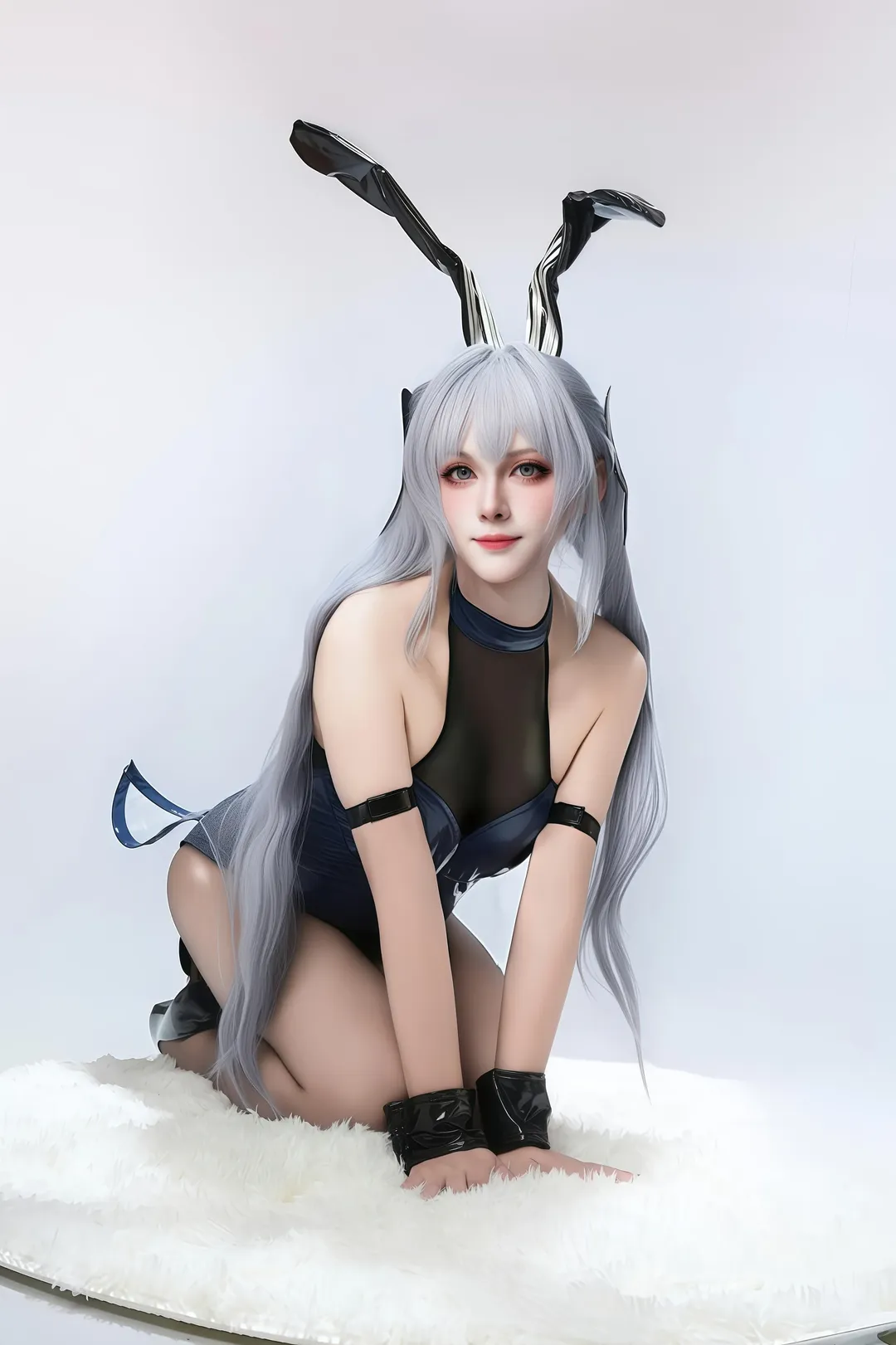 碧蓝航线, 棚拍正片, 银发cosplay, 花园cos, 兔女郎cos - 第2张
