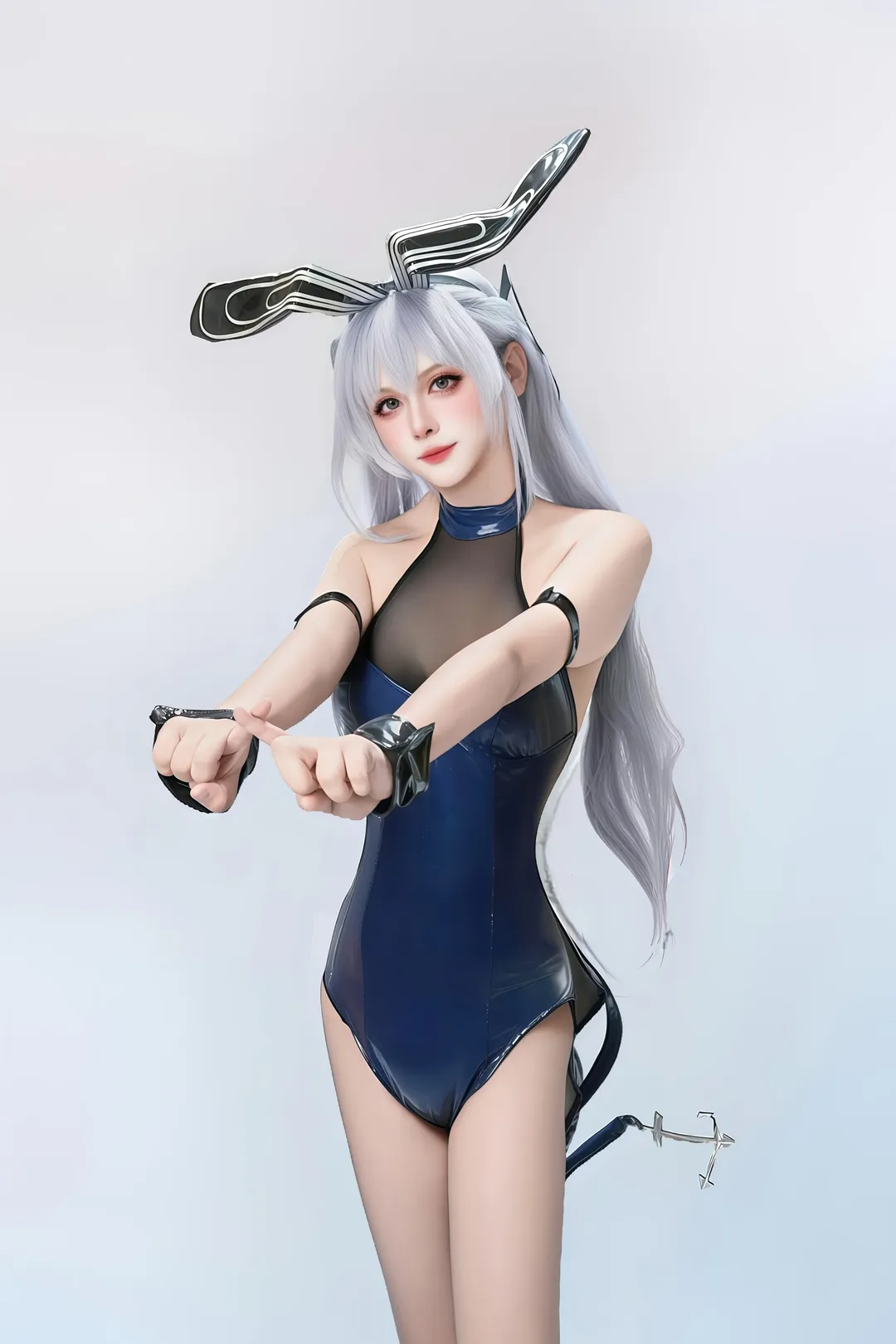 碧蓝航线, 棚拍正片, 银发cosplay, 花园cos, 兔女郎cos - 第5张