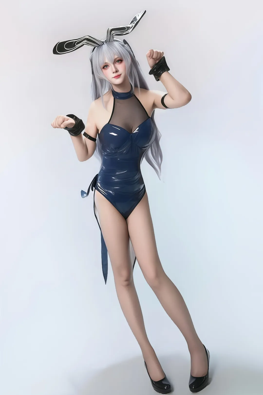 碧蓝航线, 棚拍正片, 银发cosplay, 花园cos, 兔女郎cos - 第6张