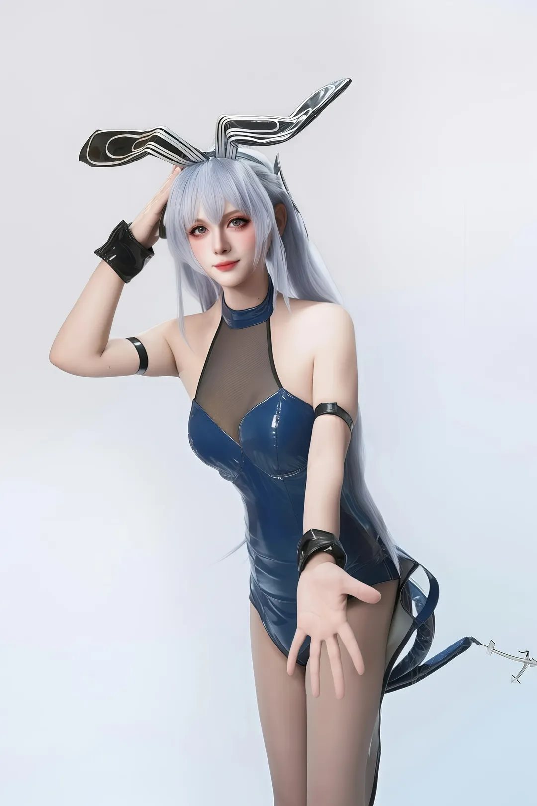 碧蓝航线, 棚拍正片, 银发cosplay, 花园cos, 兔女郎cos - 第7张
