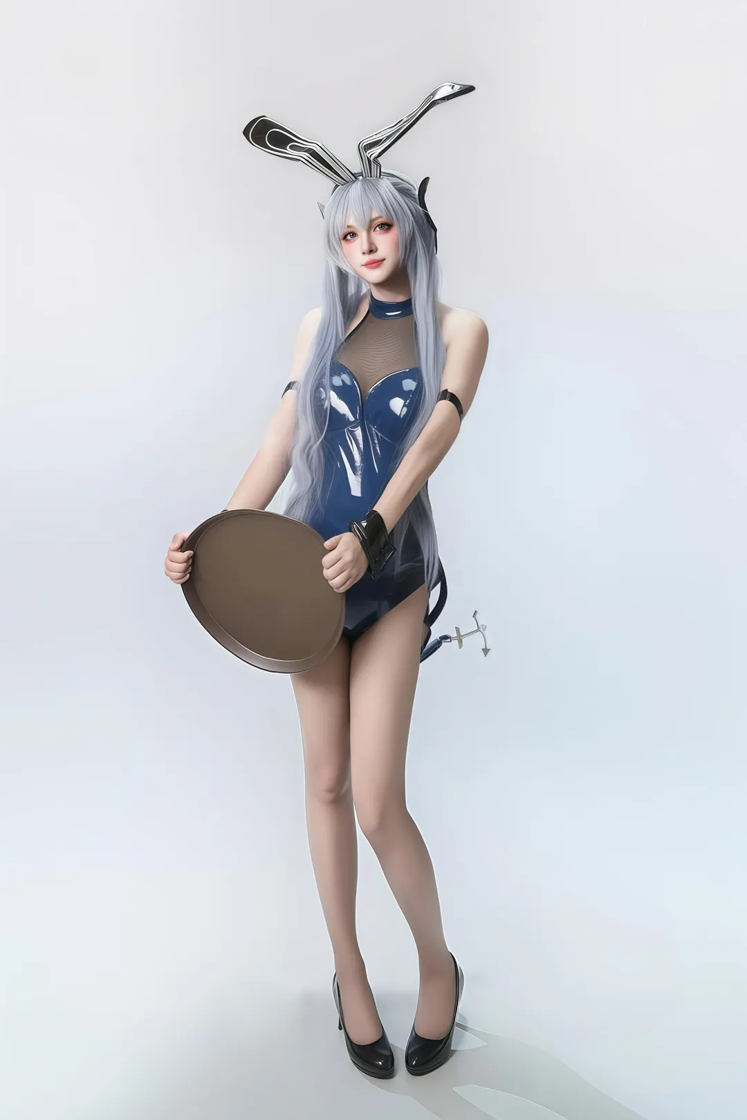 碧蓝航线, 棚拍正片, 银发cosplay, 花园cos, 兔女郎cos - 第8张