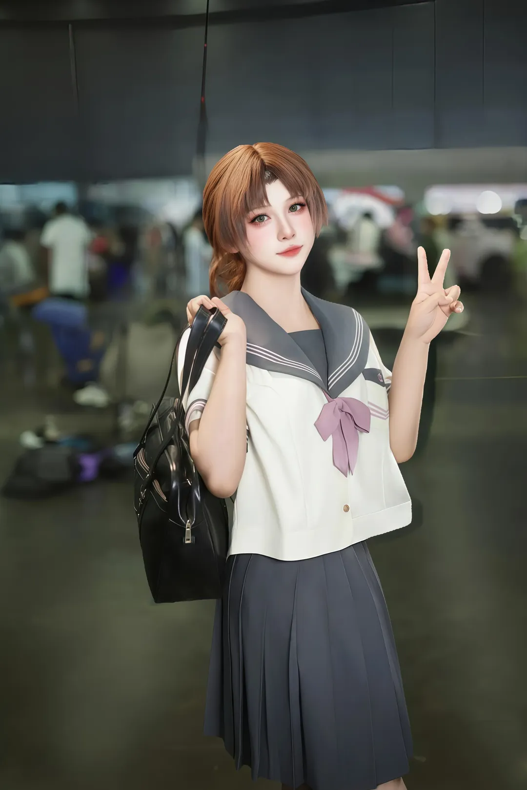 イベント写真, JK制服, 名探偵コナン, 遠山和葉コスプレ, 長沙モカアニメ展 - 5枚目