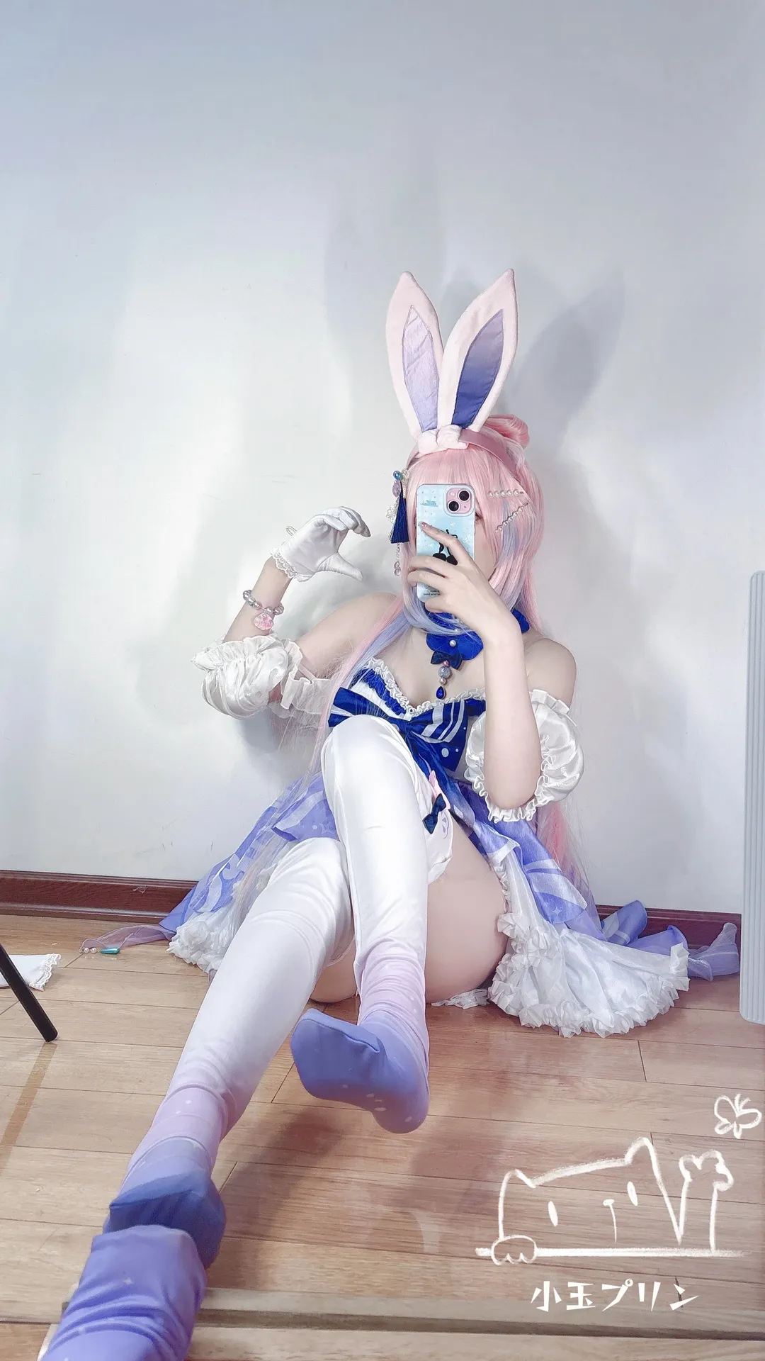原神, 珊瑚宫心海cos, cosplay摄影, 二次元穿搭, 兔耳白丝 - 第1张