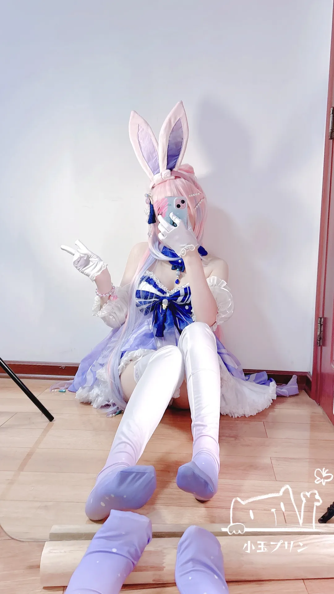 原神, 二次元少女, 珊瑚宫心海cos, cosplay日常, 蓝白穿搭 - 第1张