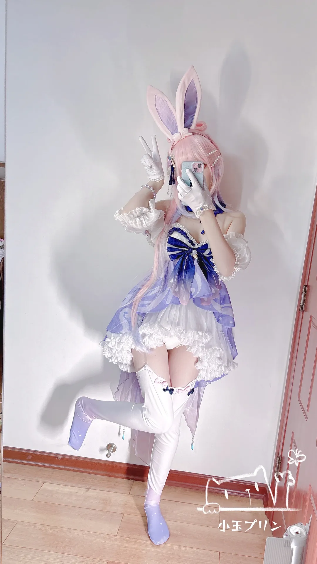 原神, 二次元少女, 珊瑚宫心海cos, cosplay日常, 蓝白穿搭 - 第3张