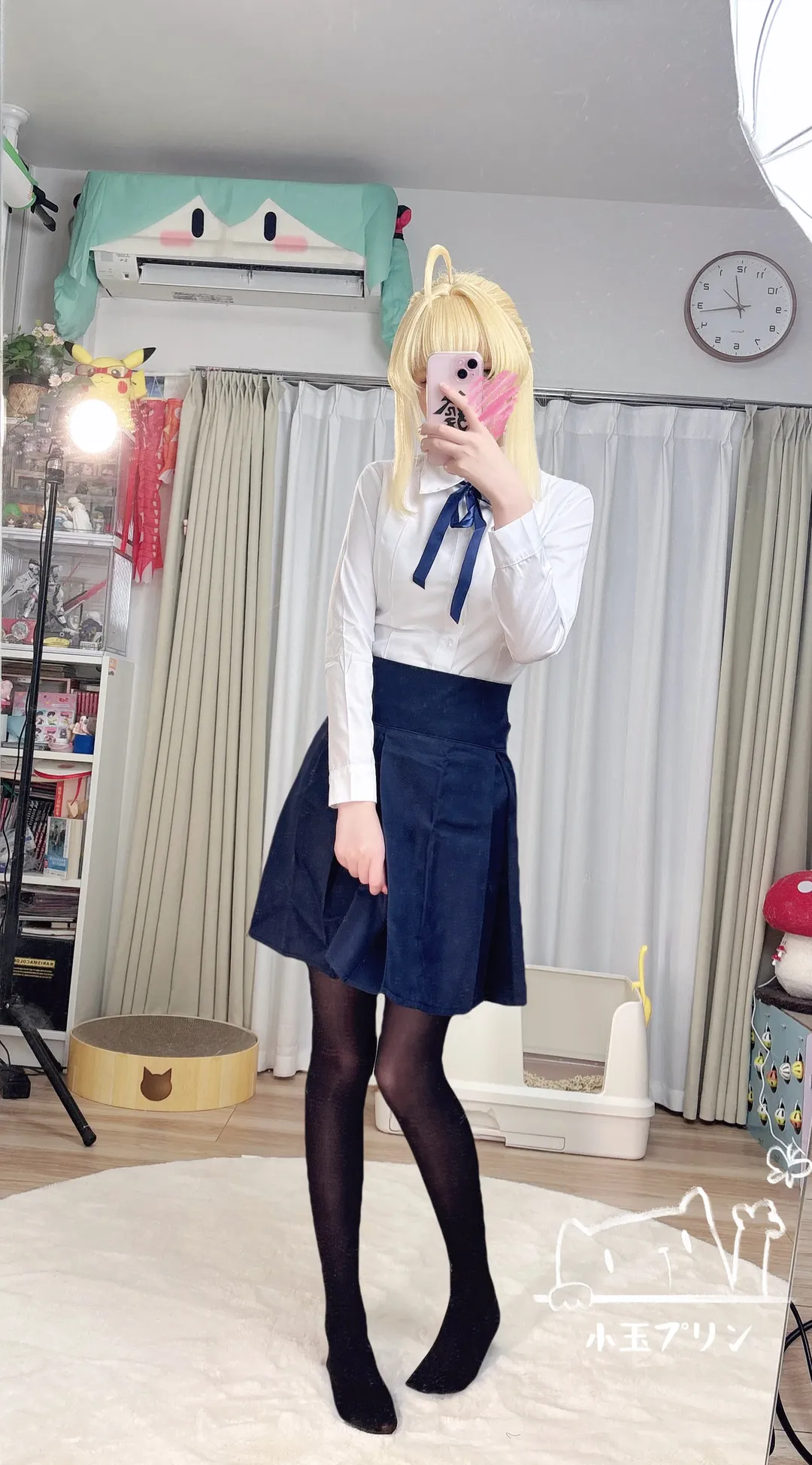 阿尔托莉雅cos, Fate, jk制服, cosplay日常, 黑丝穿搭 - 第1张
