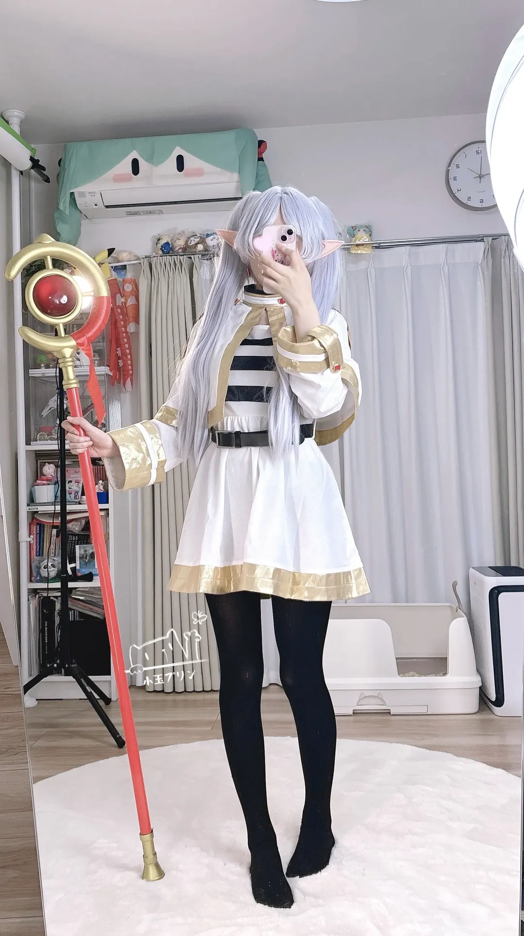 二次元cosplay, 葬送的芙莉莲, 芙莉莲cos, 对镜自拍, 精灵耳造型 - 第1张