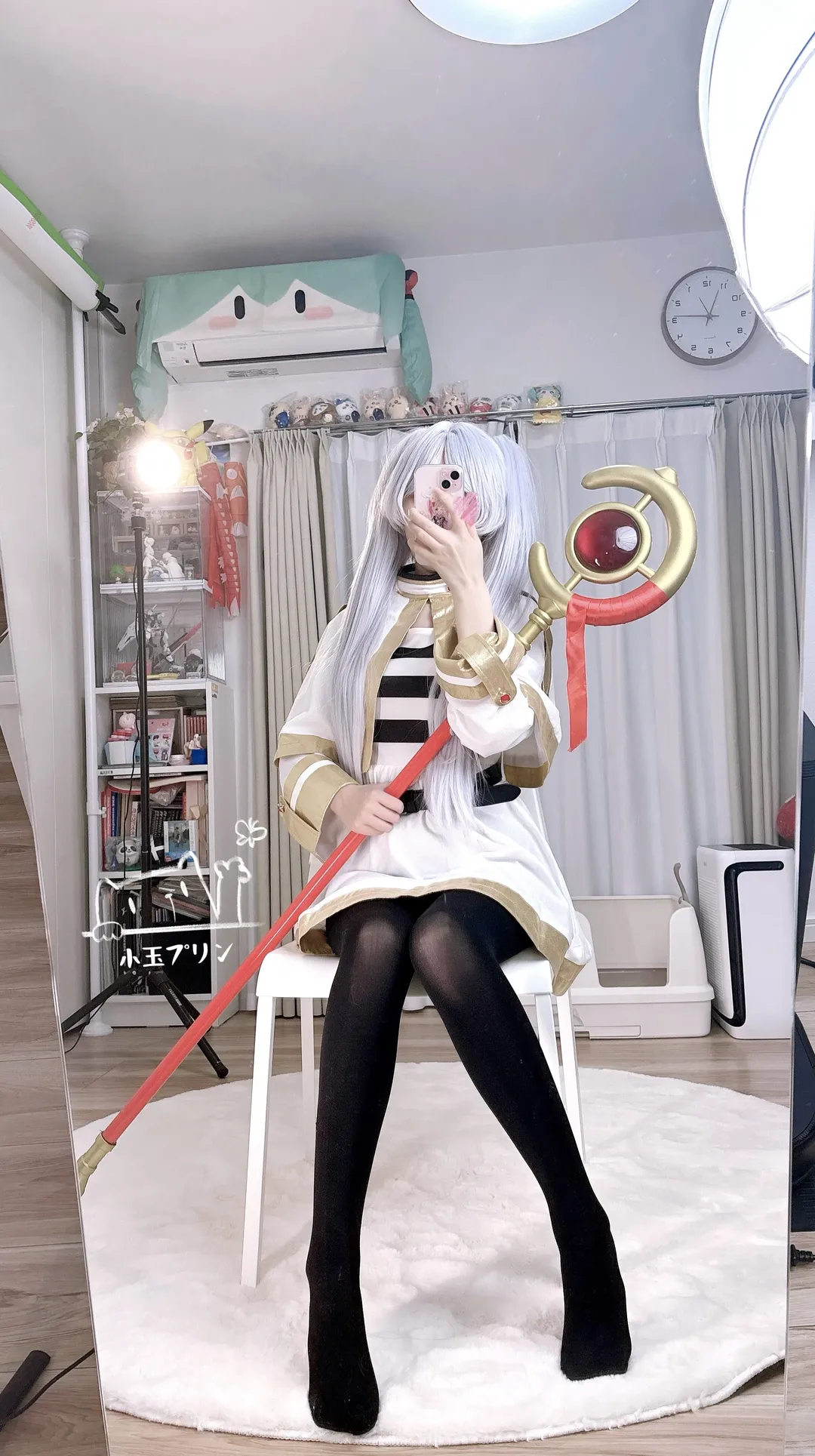 二次元cosplay, 葬送的芙莉莲, 芙莉莲cos, 对镜自拍, 精灵耳造型 - 第3张