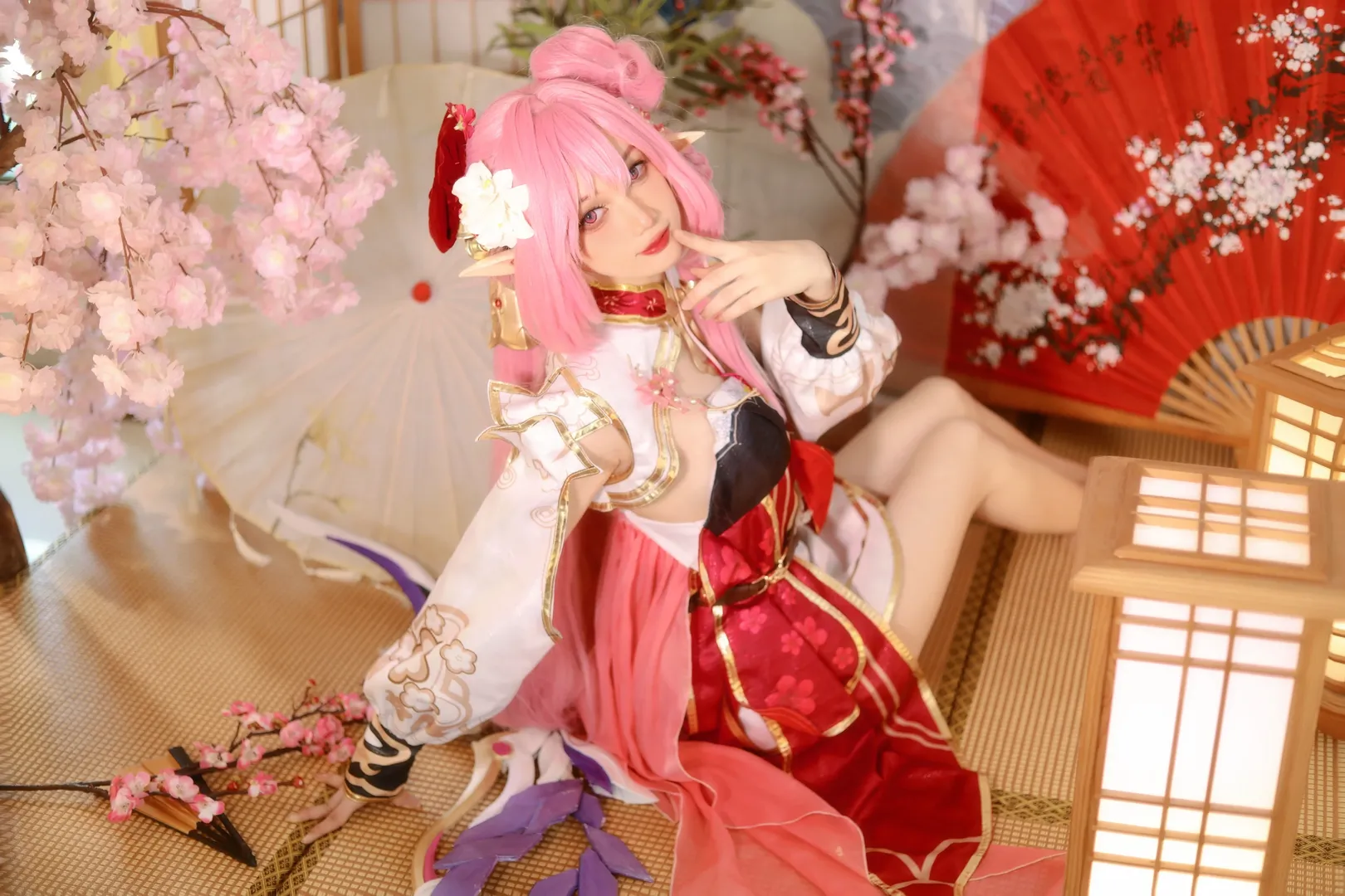 爱莉希雅cos, 崩坏三, cosplay写真, 和风场景, 二次元人像