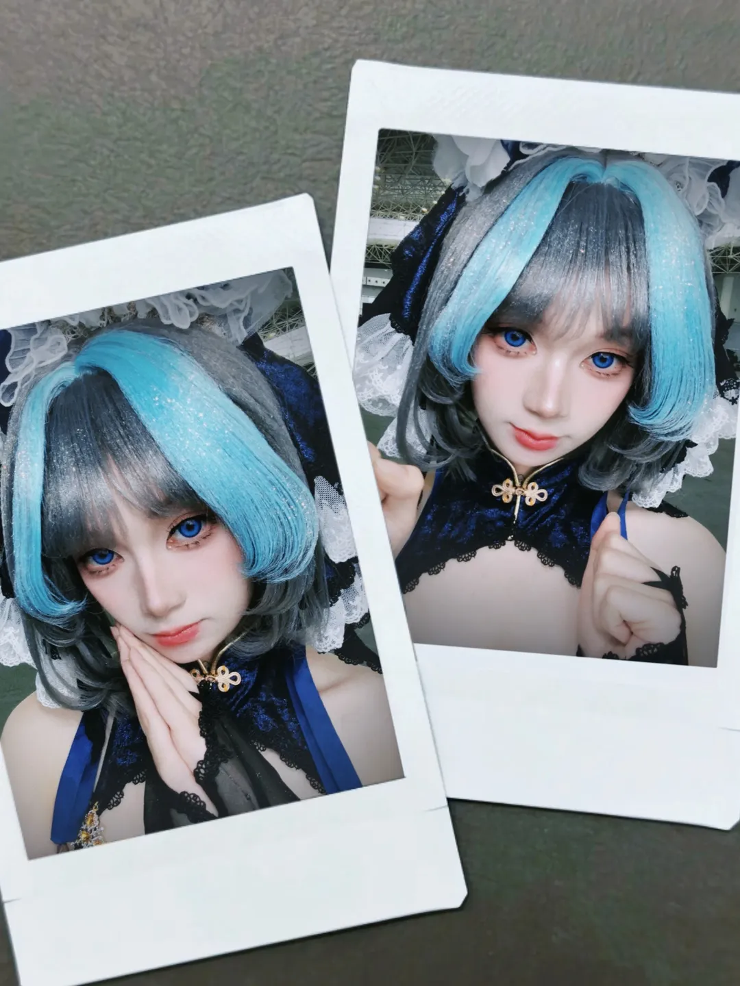 Anime-style photography, Cheshire Cosplay, Azur Lane, Casual cosplay, Blue hair style