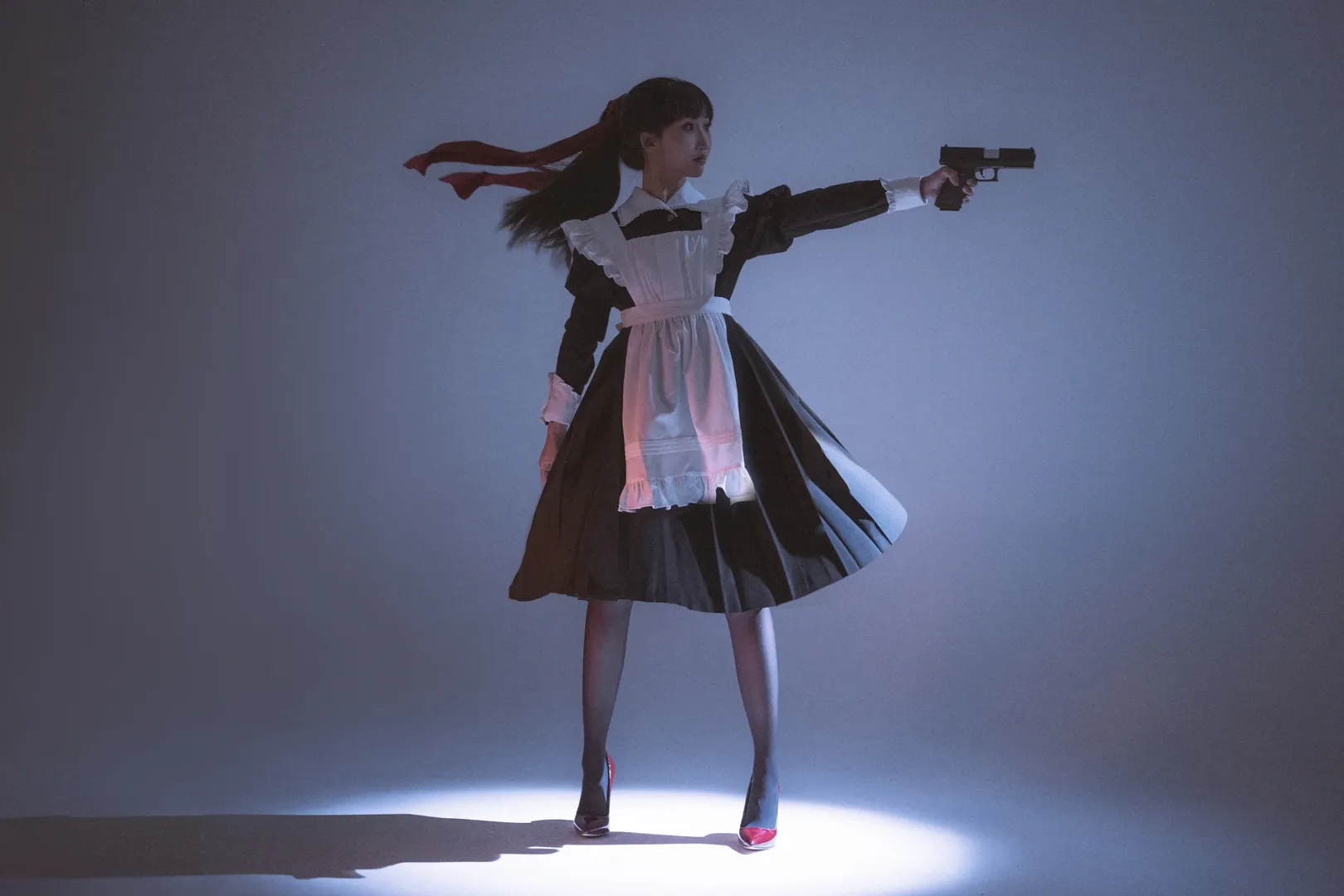 棚拍, 动作参考, cosplay摄影, 战斗女仆, 枪娘 - 第4张