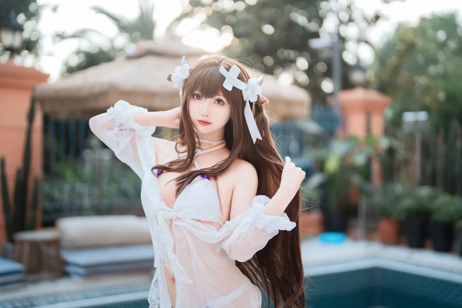 二次元摄影, 碧蓝航线, 泳装cosplay, 樫野cos, 夏日外景 - 第5张