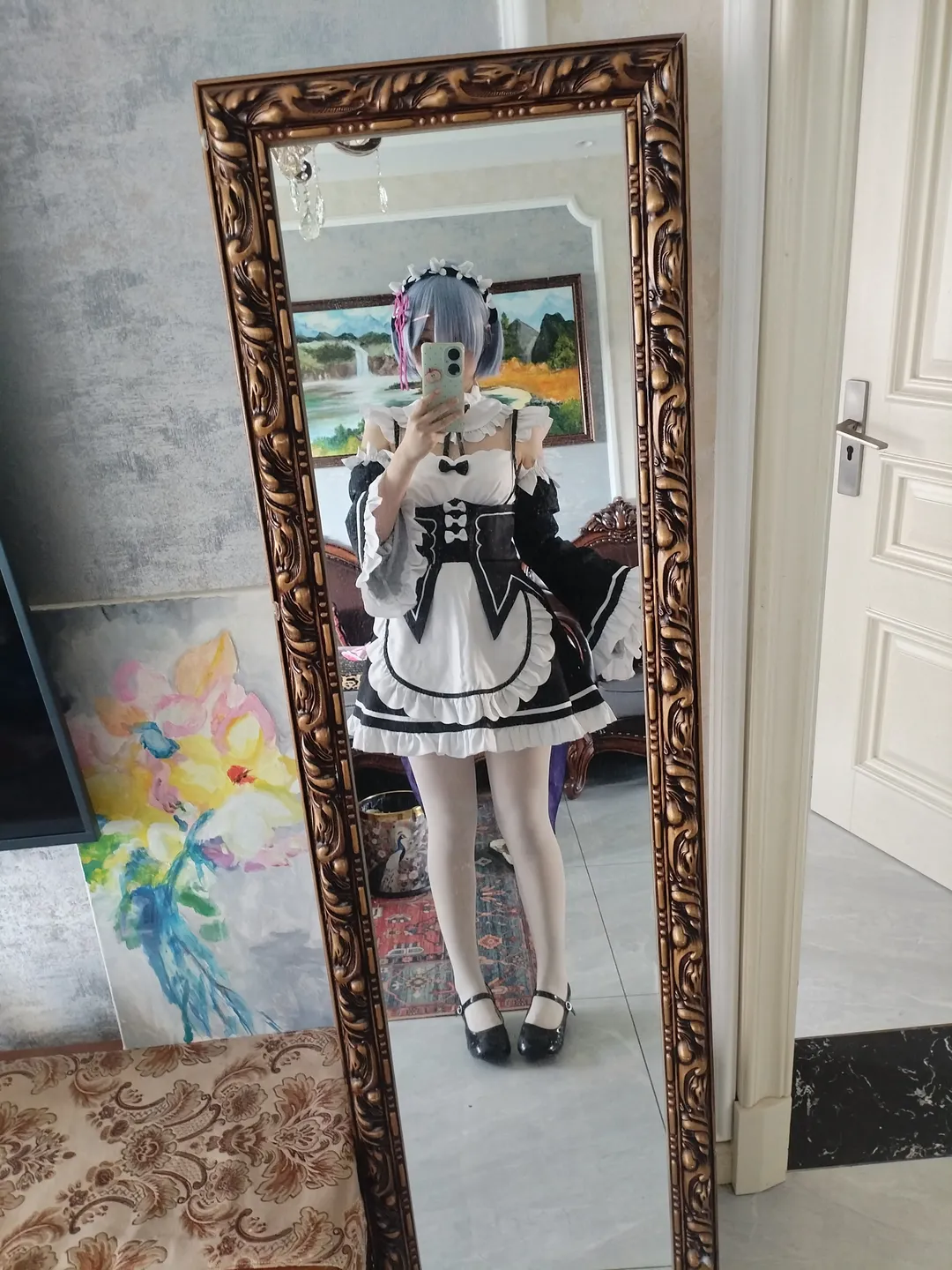 蕾姆cos, 从零开始的异世界, cosplay摄影, 女仆装穿搭, 白丝日常