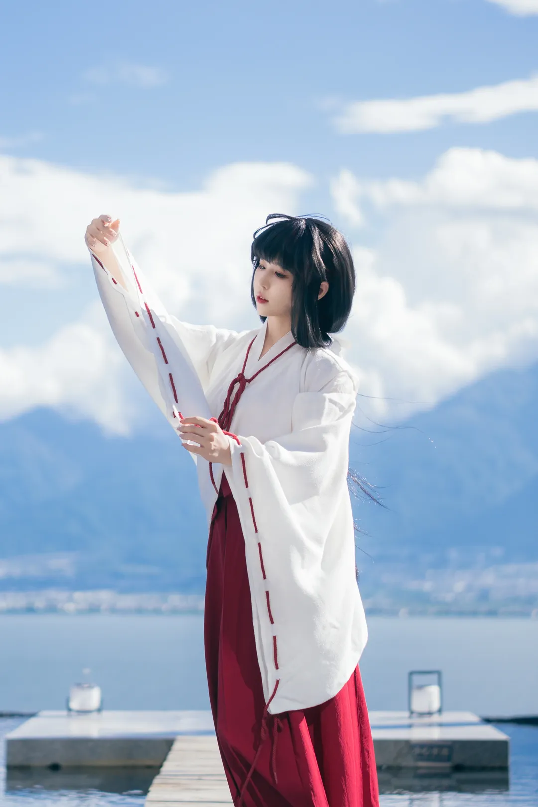 cosplay摄影, 桔梗cos, 犬夜叉, 和风巫女, 水景摄影 - 第3张