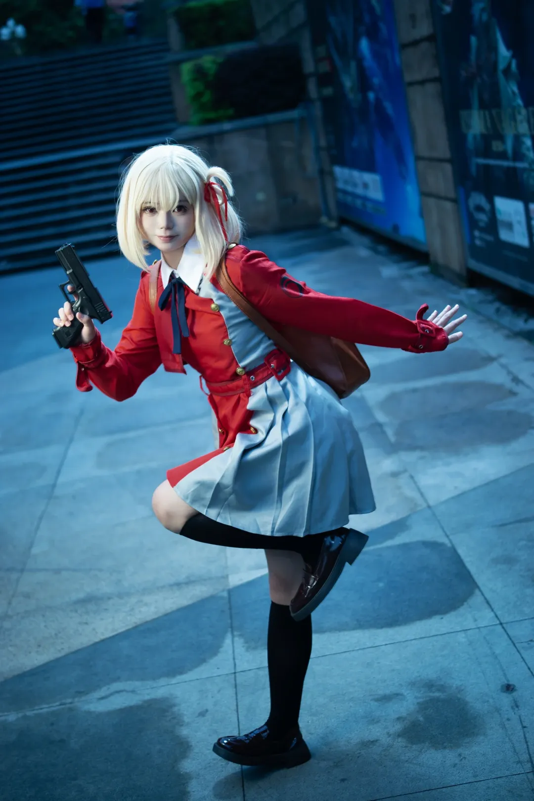 外景摄影, cosplay穿搭, 动漫角色扮演, 锦木千束cos, 莉可莉丝 - 第3张