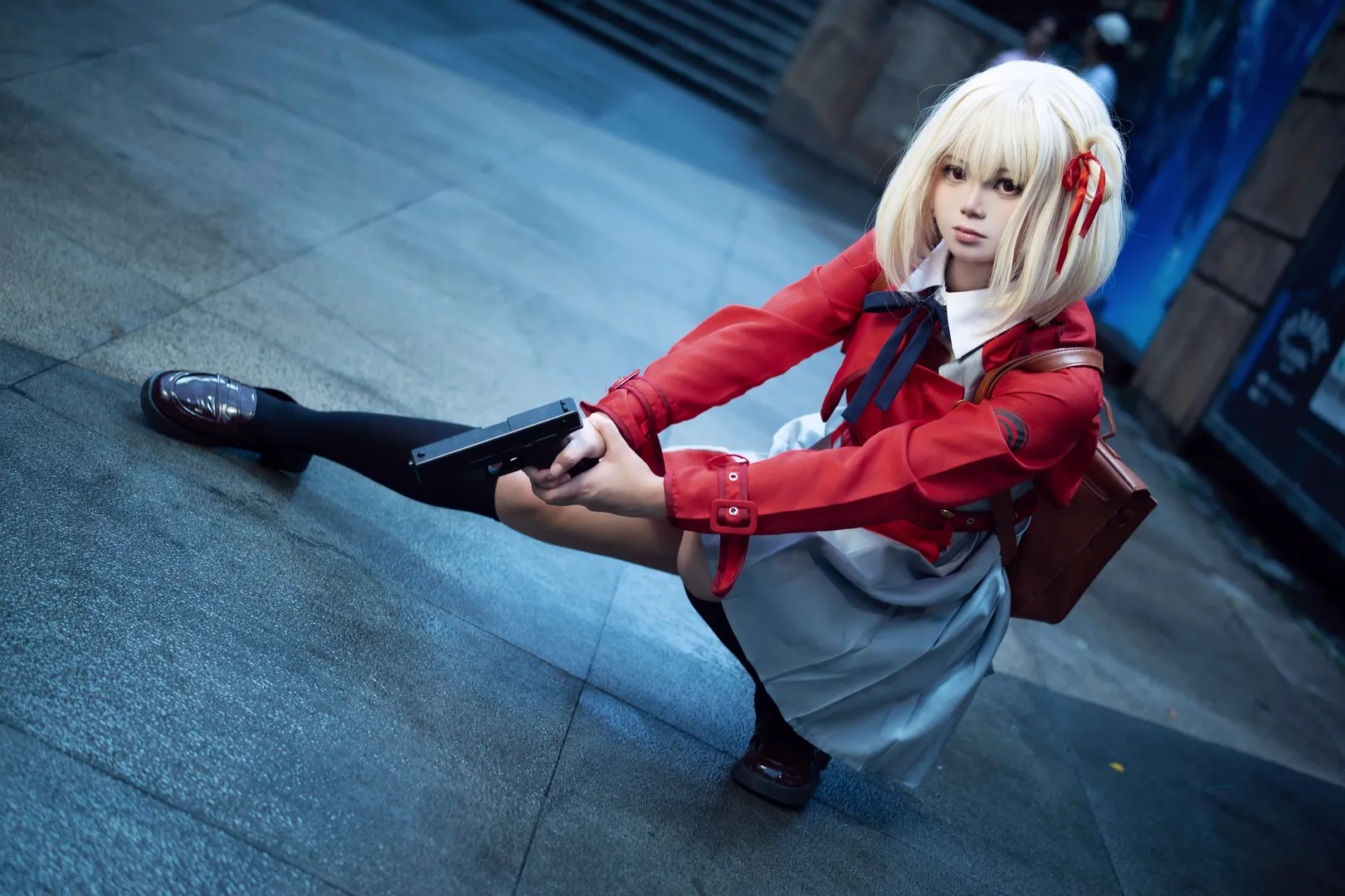 外景摄影, cosplay穿搭, 动漫角色扮演, 锦木千束cos, 莉可莉丝