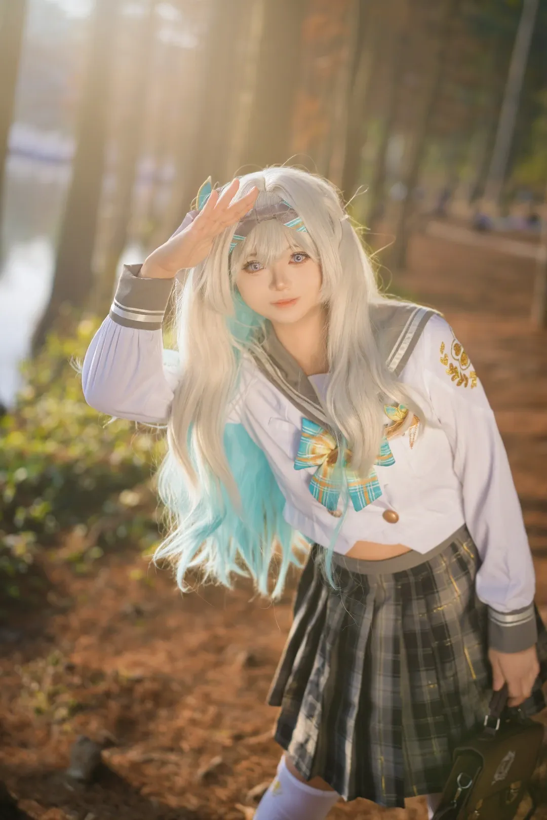 崩坏星穹铁道, 流萤cos, JK制服, cosplay摄影, 户外人像 - 第7张