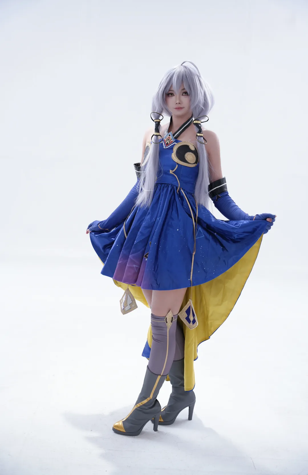 cosplay正片, 星尘cos, 五维介质, 白棚布光, 星尘蓝裙 - 第6张