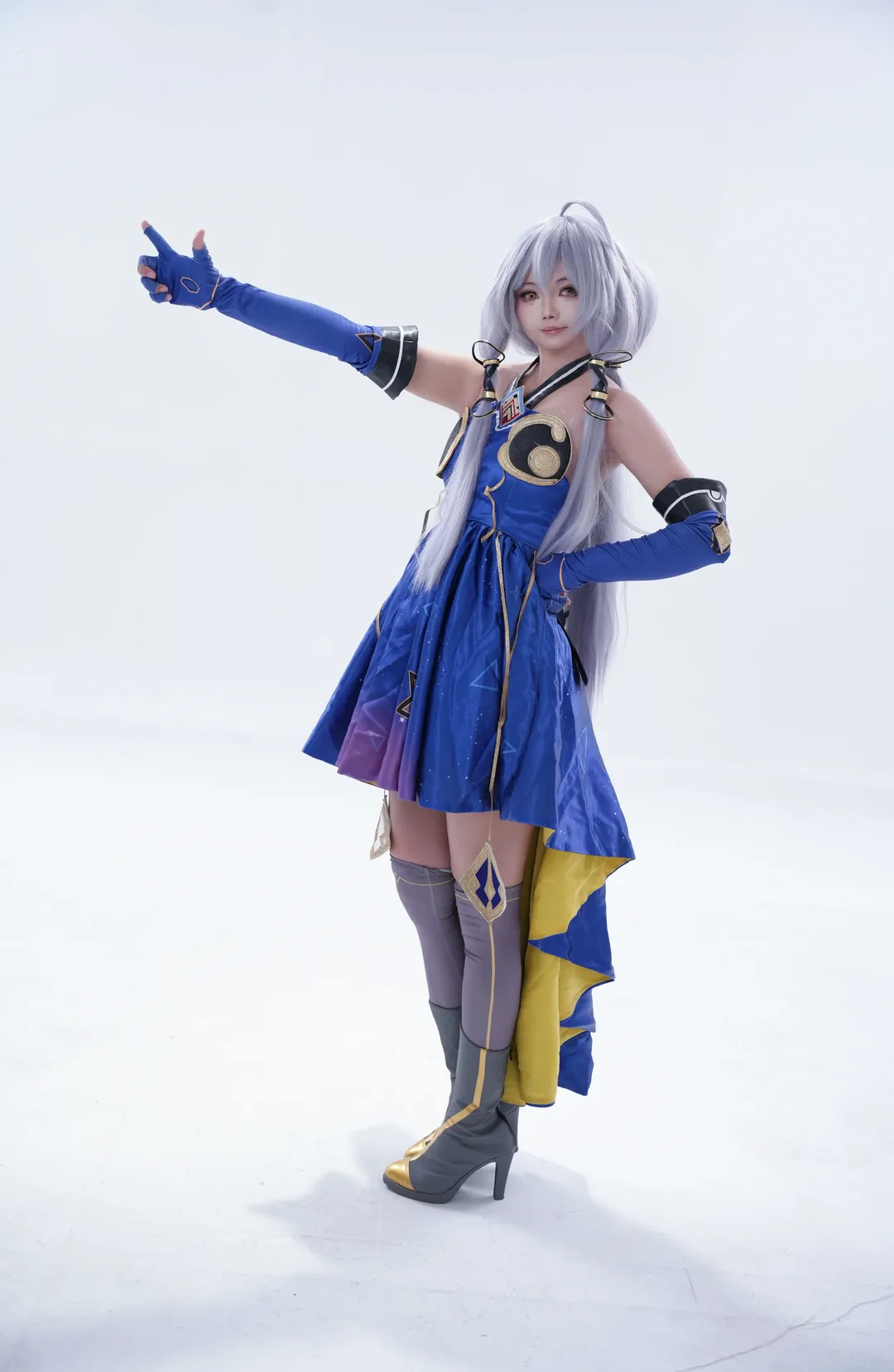 cosplay正片, 星尘cos, 五维介质, 白棚布光, 星尘蓝裙 - 第7张