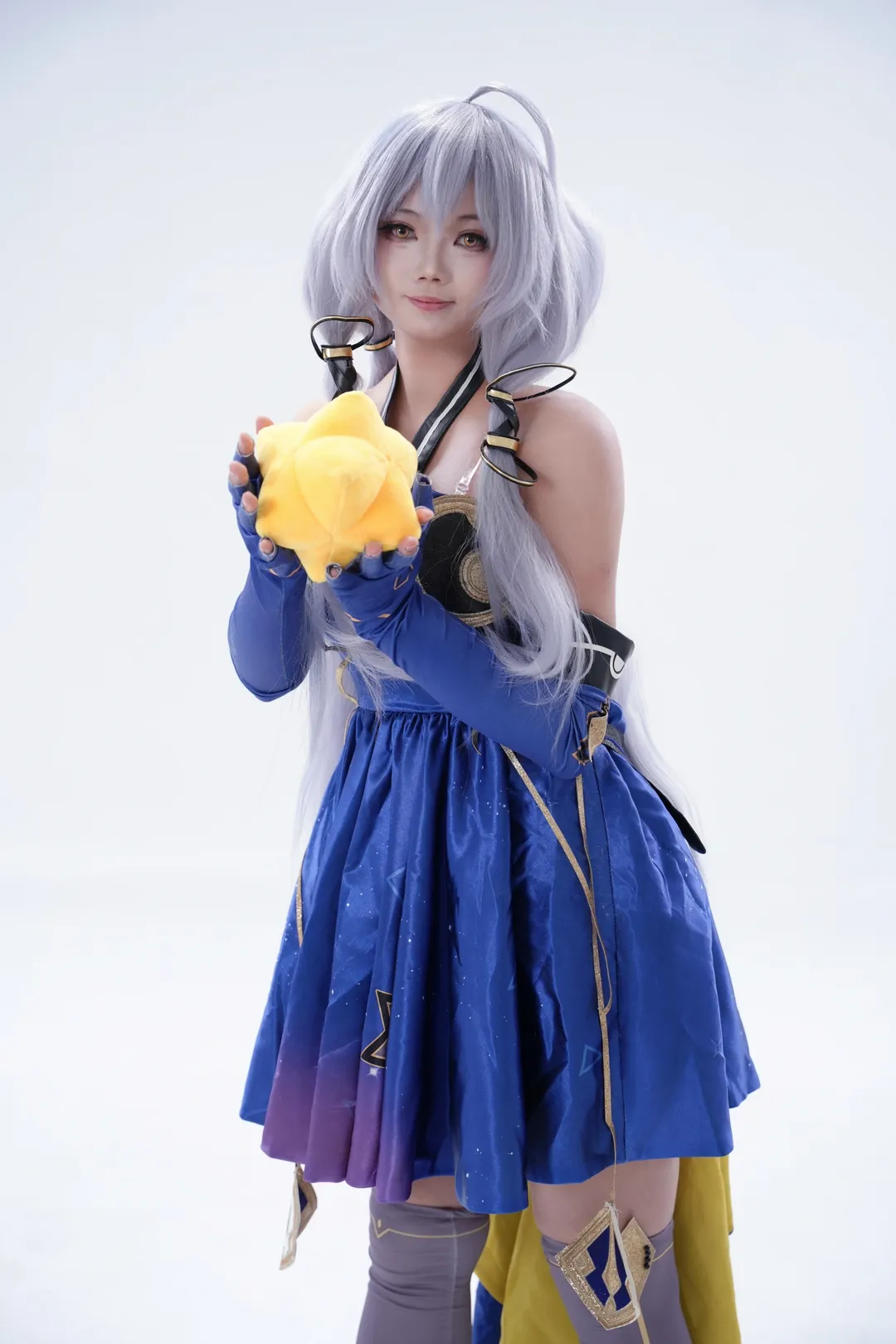 cosplay正片, 星尘cos, 五维介质, 白棚布光, 星尘蓝裙 - 第8张