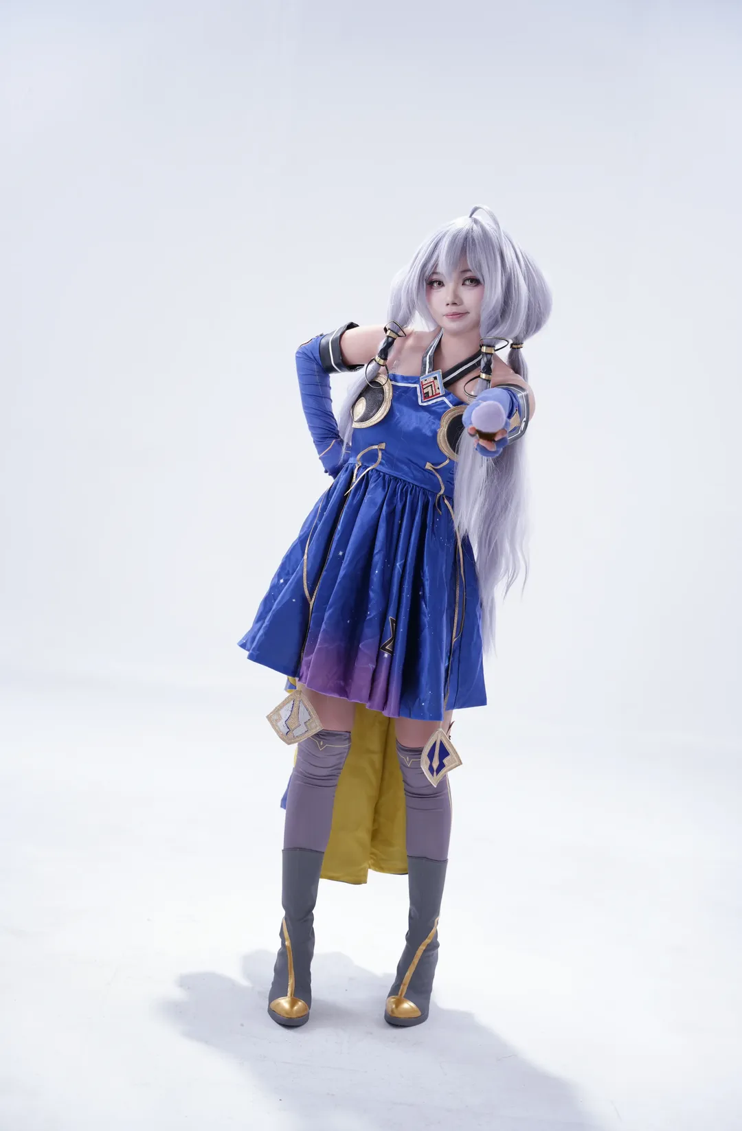 cosplay正片, 星尘cos, 五维介质, 白棚布光, 星尘蓝裙 - 第9张